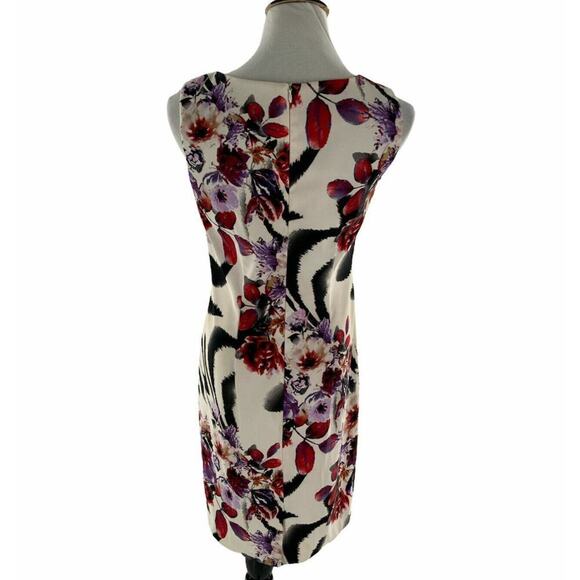 Alyx Dress Size 8 Women's Fitted Sheath Floral Striped Sleeveless Square Neck - Picture 7 of 9